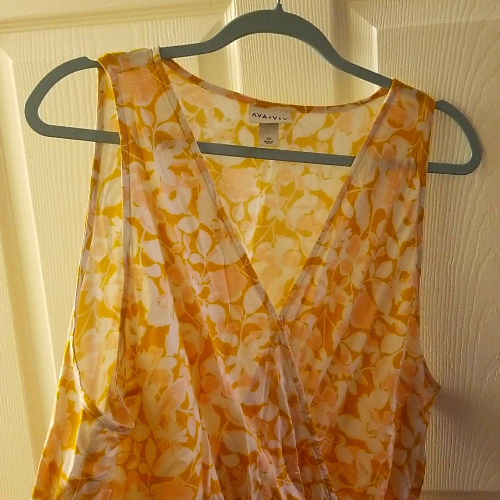 Golden yellow floral Wrap dress